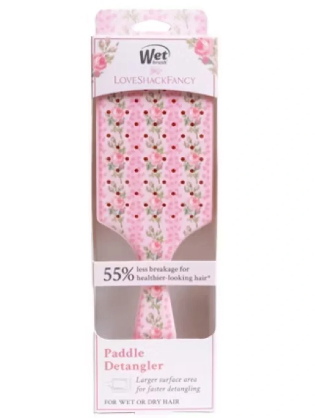 NIB LoveShackFancy x Target Wet Brush Paddle Detangler Pink Floral 🍓 macaroon
